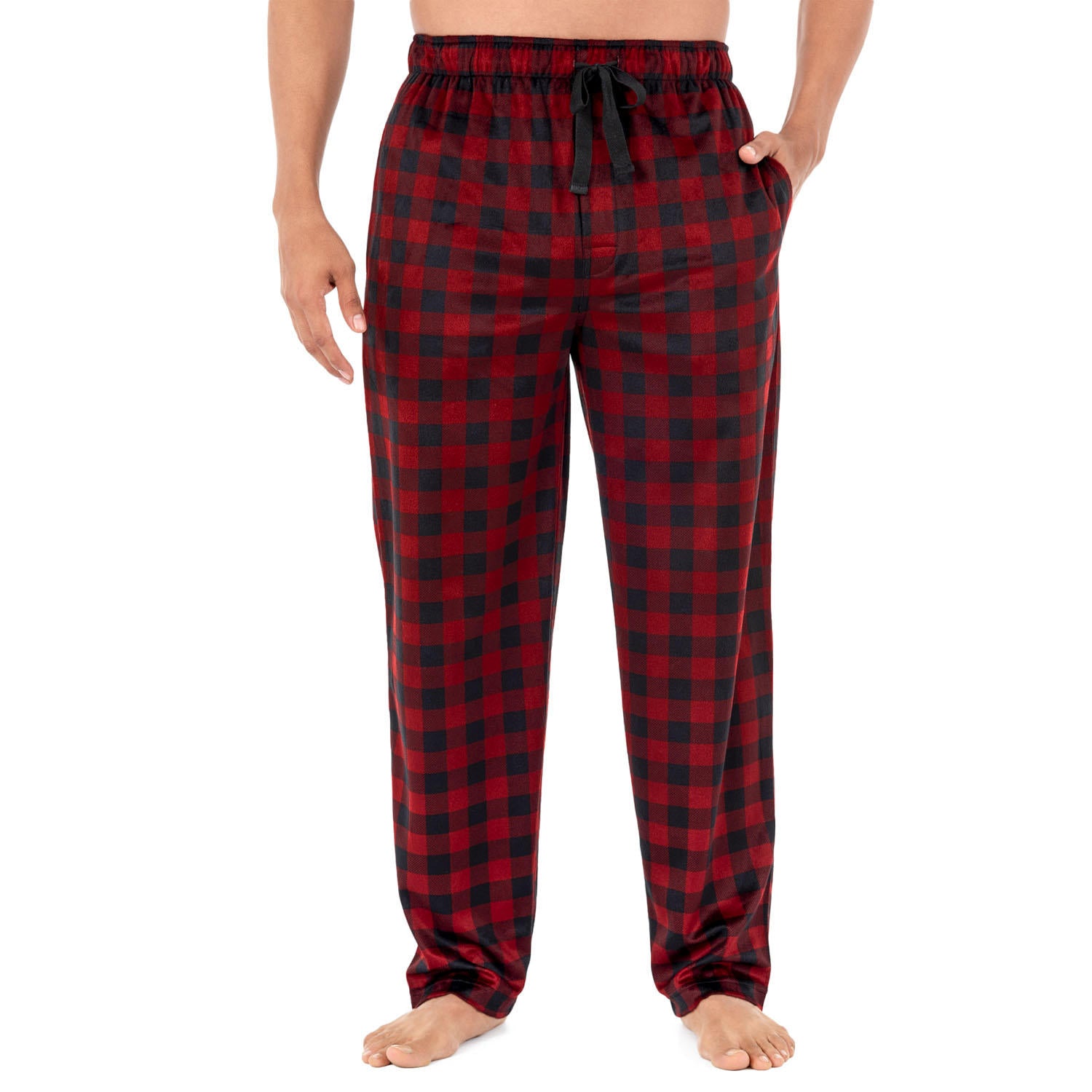 IZOD Men's Micro Fleece Pajama Pant, XX-Large (Red/Black)