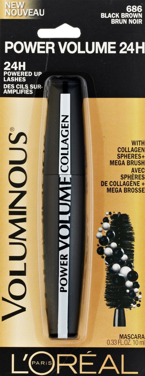 L'Oreal Voluminous Power Volume 24H Mascara, 686 Black Brown - ADDROS.COM