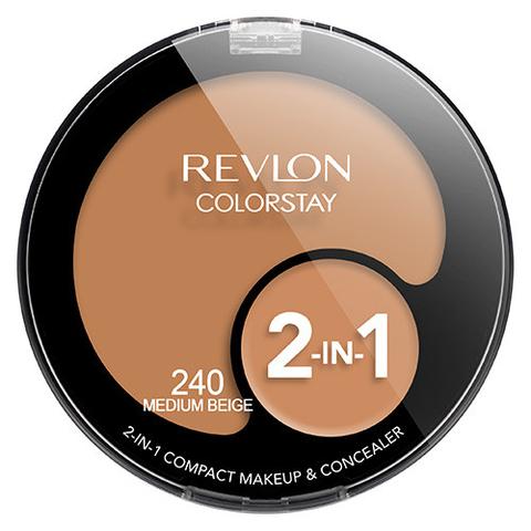 Revlon Colorstay 2-in-1 Compact Makeup & Concealer- Medium Beige 240 - ADDROS.COM