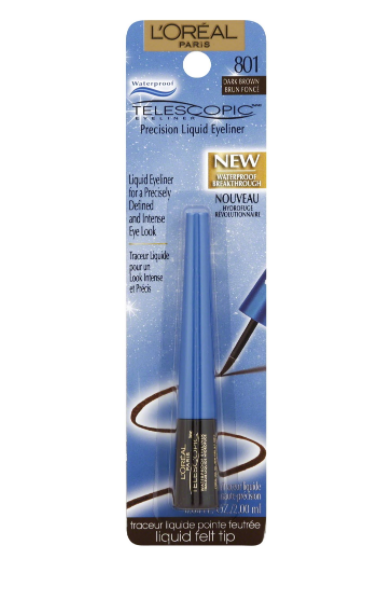 L'Oreal Paris Telescopic Waterproof Liquid Precision Eyeliner, 801 Dark Brown - ADDROS.COM