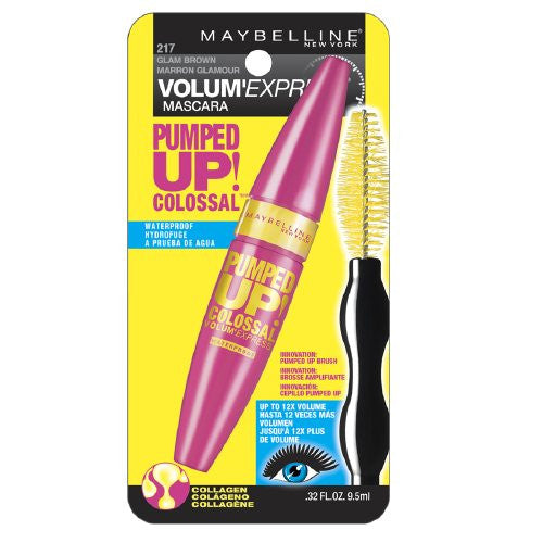 Maybelline Volum' Express Pumped Up Mascara, 217 Glam Brown - ADDROS.COM