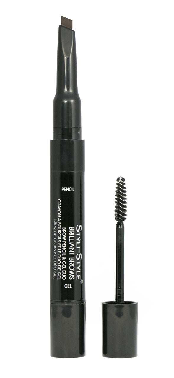 Styli-Style Cosmetics Brilliant Brows - Brow Pencil & Gel Duo - Dark Brown - ADDROS.COM