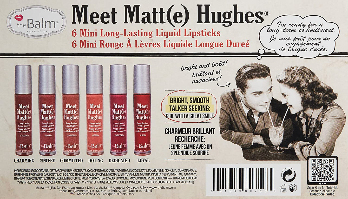 theBalm Meet Matt(e) Hughes 6 Mini Long-Lasting Liquid Lipsticks, Volume 1