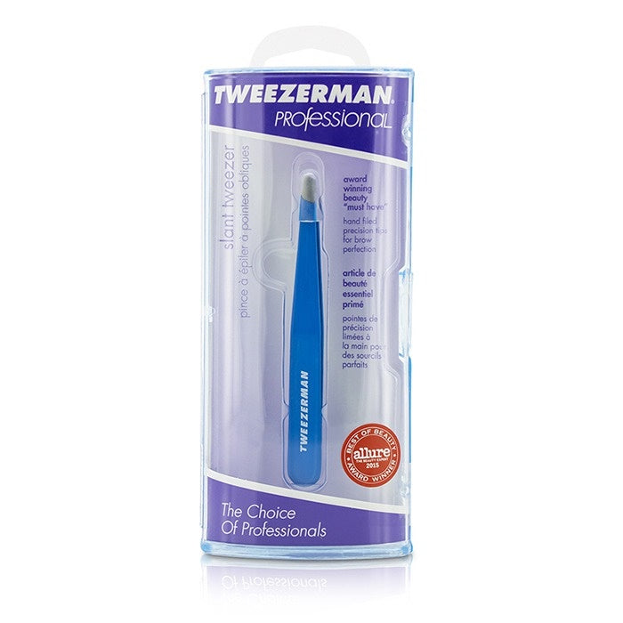 Tweezerman Stainless Steel Slant Tweezer - Bahama Blue - ADDROS.COM