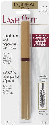 L'OREAL PARIS Lash Out Lengthening and Separating Mascara, Black Brown 115 - ADDROS.COM