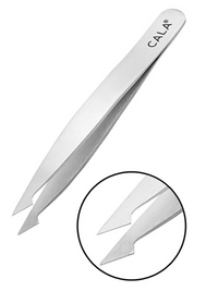 CALA PROFESSIONAL Stainless Steel Slanted / Point Tip Tweezers - ADDROS.COM