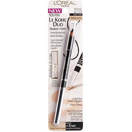 L'oreal Paris Le Kohl Duo Eye Shadow + Liner, Black/Vanilla - 215 - ADDROS.COM