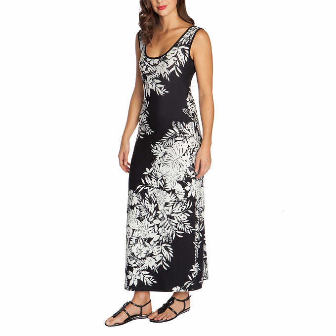 mario serrani maxi dress Ladies' Dress, Black & White Floral Light Blue Beach Bridesmaid due to differences in Boost-demote Size:US 12 | EU 44 (XXL)