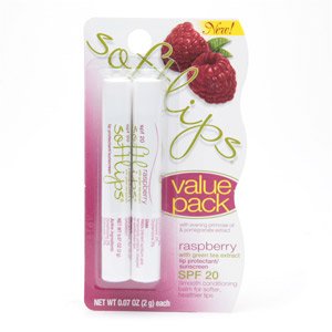 Softlips Lip Protectant with SPF 20, Raspberry Flavor - 2 / Pack - ADDROS.COM