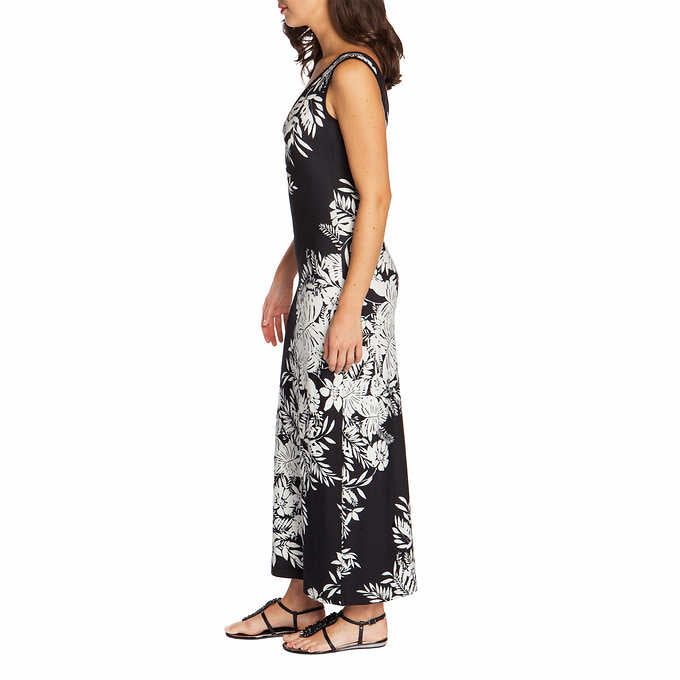 Mario Serrani Ladies Maxi Dress Black White Floral