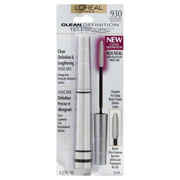 L'OREAL Telescopic Definition & Lengthening Mascara, Black Brown 930 - ADDROS.COM