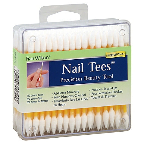 FRAN WILSON Nail Tees Precision Beauty Tool 120-Count Cotton Swabs - ADDROS.COM