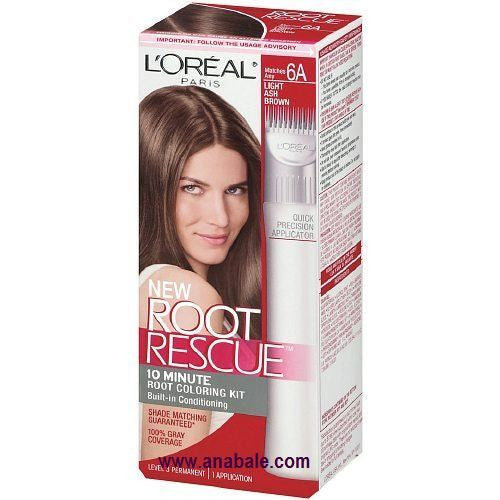 L'OREAL Paris Root Rescue Hair Color, 6A Light Ash Brown - ADDROS.COM