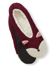 No Boundaries Women's Fox Knit Pull-On Slipper Socks - ADDROS.COM