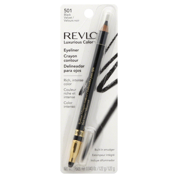 Revlon Luxurious Color Eyeliner Uncarded , Black Velvet 501, 0.043 Ounce - ADDROS.COM