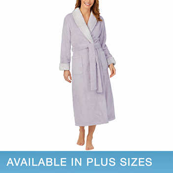 Carole Hochman Luxuriously Plush Textured Wrap Robe | J64