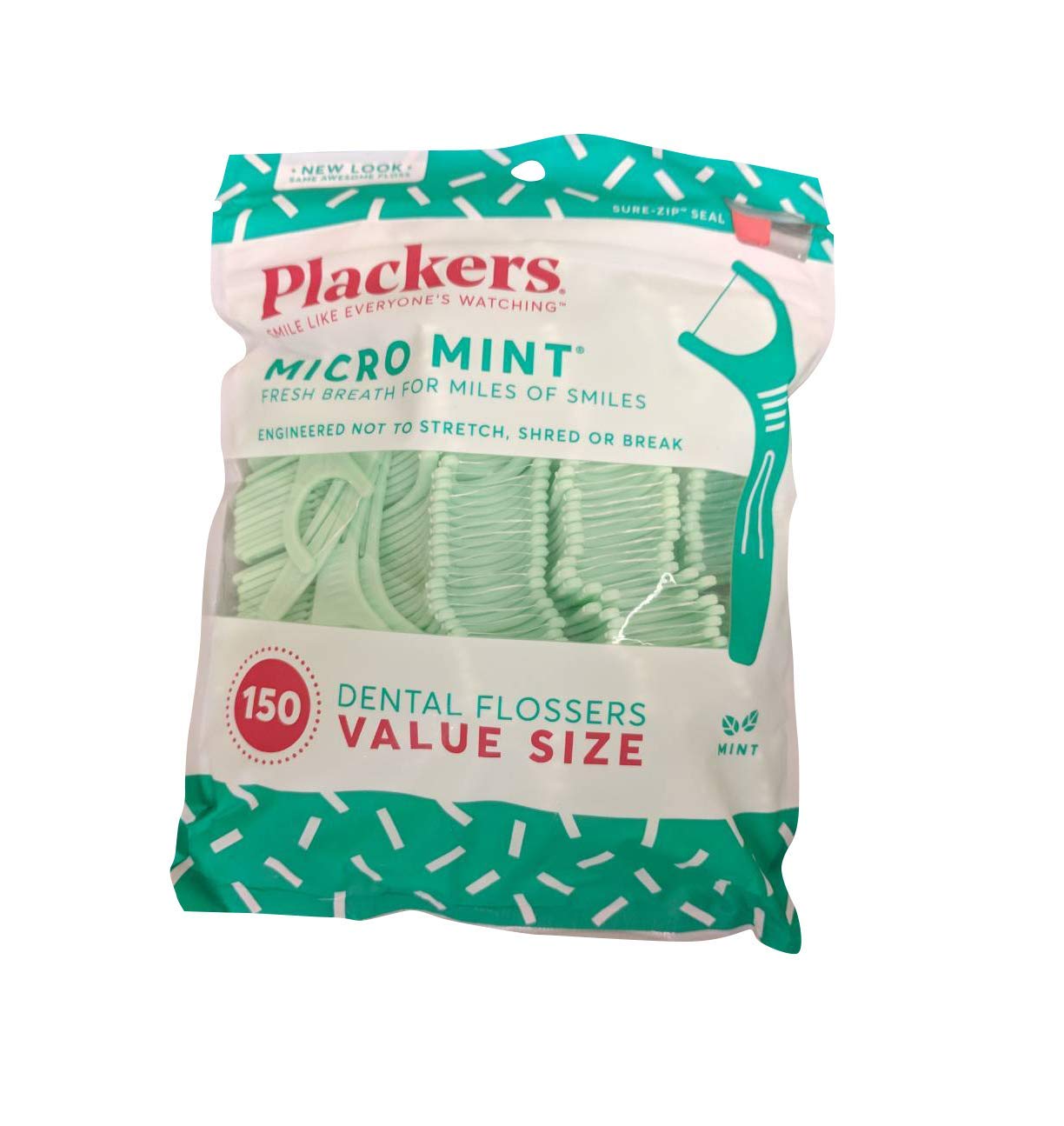 Plackers Micro Mint Dental Flossers, 150 Count