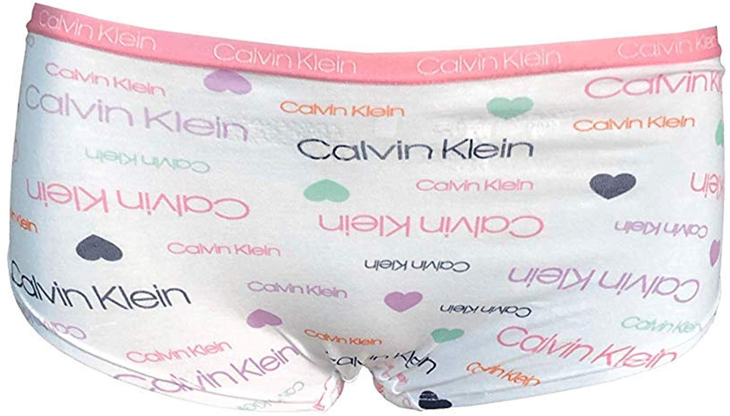 Calvin Klein Girls Hipster Panties Cotton Stretch Logo Waistband Tagless (7 Pack) (S) - ADDROS.COM
