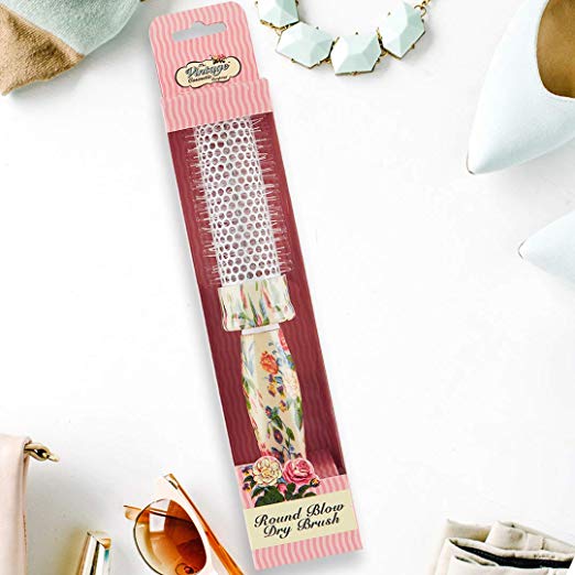 The Vintage Cosmetic Company Rectangular Paddle Hair Brush Floral - ADDROS.COM