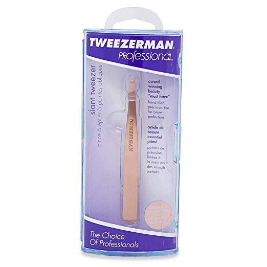 Tweezerman Stainless Steel Slant Tweezer - Rose Gold - ADDROS.COM