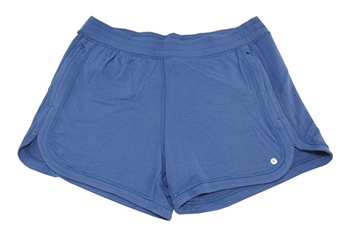 Active Life Womens Active Terry W/Zipper Pockets Short, Heather Denim - ADDROS.COM