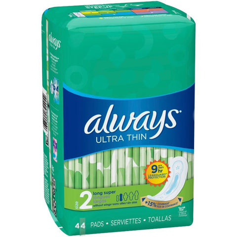 ADDROS.COM - Always Ultra Thin Advanced Long Pads, 44-count