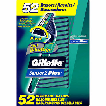 Gillette Sensor 2 Plus Disposable Razors (52-Count)