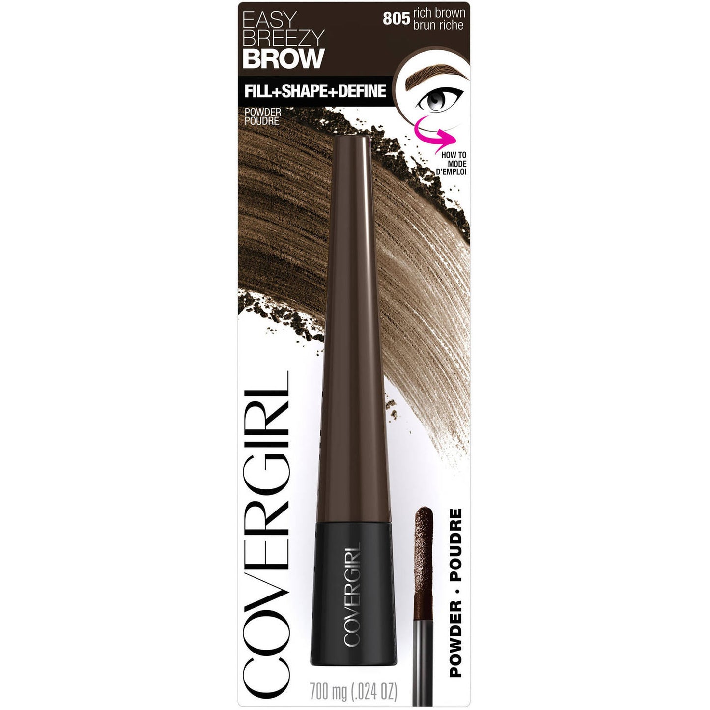CoverGirl Easy Breezy Brow Fill Plus Shape Define Eyebrow Powder, 805 Rich Brown - ADDROS.COM