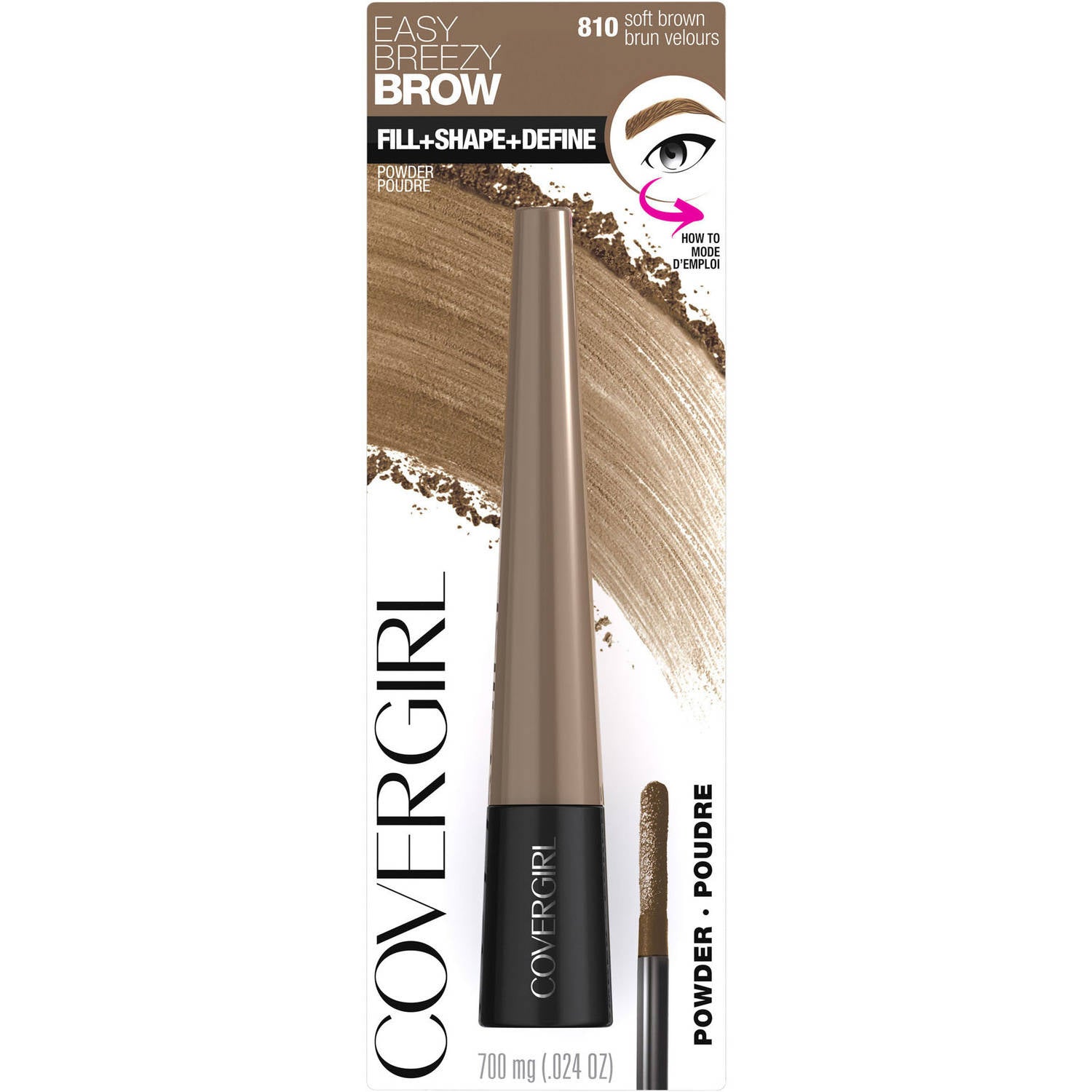 CoverGirl Easy Breezy Brow Fill Plus Shape Define Eyebrow Powder, 810 Soft Brown - ADDROS.COM
