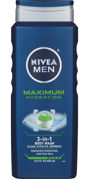 NIVEA Men Maximum Hydration 3 in 1 Body Wash 16.9 Fluid Ounce - ADDROS.COM