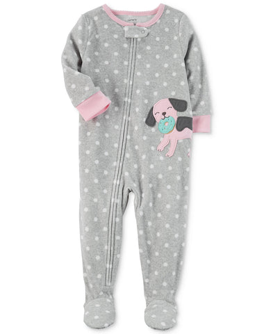 Carter's Dog Dot-Print Footed Pajamas, Baby Girls (12M-5T)  1-Piece - ADDROS.COM