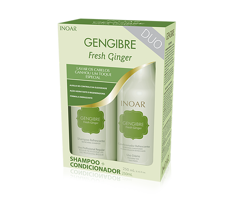 INOAR Fresh Ginger Hair Treatment Duo Kit (Shampoo + Conditioner) - ADDROS.COM
