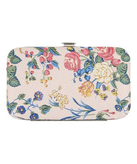 The Vintage Cosmetic Company Manicure Purse Pink Floral Satin - ADDROS.COM