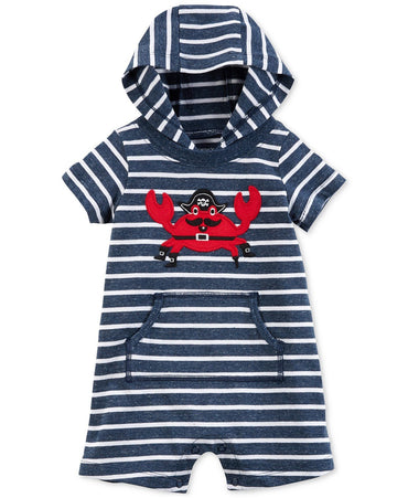 Carter's Baby Boy Pirate Crab Striped Hooded Romper 12-M - ADDROS.COM