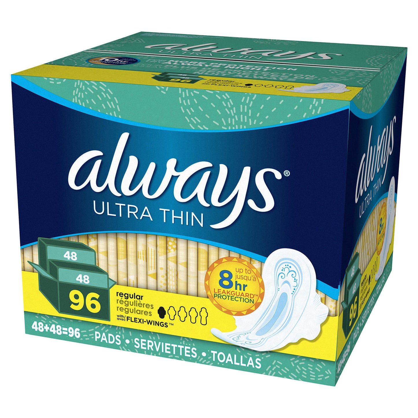 Always Ultra Thin Regular Pads with Wings (96 count)