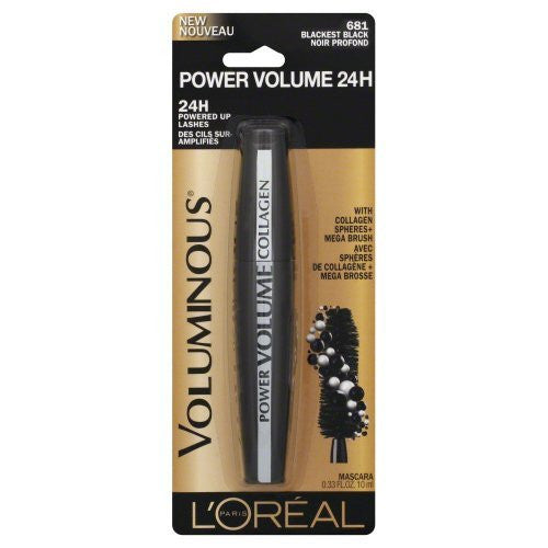 L'Oreal Paris Voluminous Power Volume 24H Mascara, 681 Blackest Black - ADDROS.COM