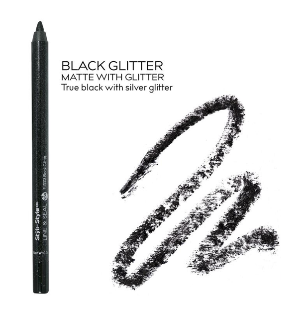 Styli-Style Line & Seal Semi-Permanent Eye Liner - Black Glitter - ADDROS.COM