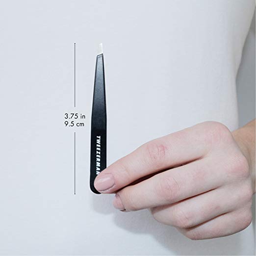 Tweezerman Stainless Steel Slant Tweezer - Black - ADDROS.COM