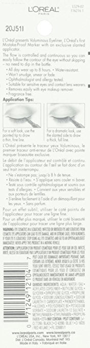L'OREAL Paris Voluminous Mistake-Proof Marker Eyeliner, Black Brown 451 - 0.056 oz - ADDROS.COM
