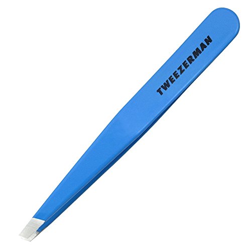 Tweezerman Stainless Steel Slant Tweezer - Bahama Blue - ADDROS.COM