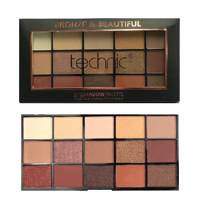 Technic Cosmetics 15 Colours Eyeshadow Palette, Bronze & Beautiful - ADDROS.COM