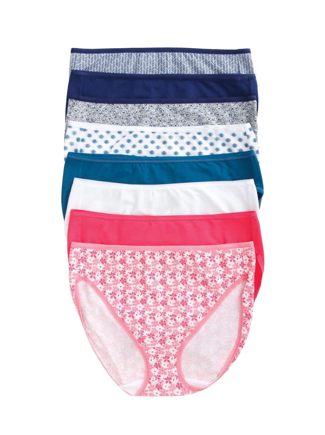 Felina Ladies' Hi-Cut Panty - Large  Assorted Colors (8-pack) - ADDROS.COM