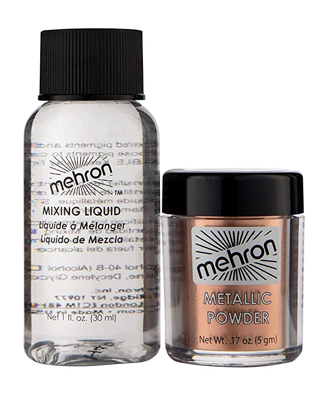 Mehron Makeup Metallic Powder with Mixing Liquid - Copper