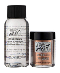 Mehron Makeup Metallic Powder with Mixing Liquid - Copper