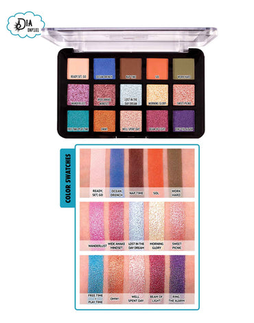 J.Cat Beauty Dia & Noche Tri-Element 15 Eyeshadow Palette, Dia (DNP101)