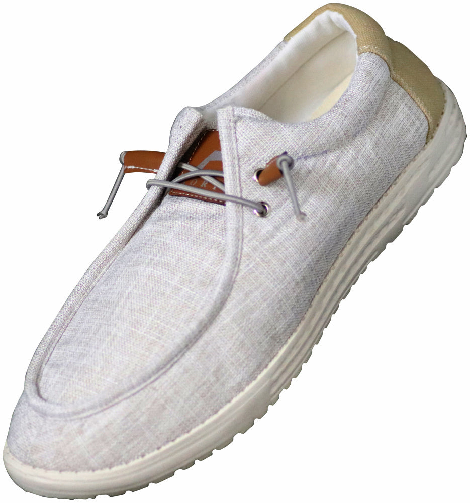 NORTY Mens Slip On Lace Up Low Top Boat Loafer Comfortable & Lightweight Shoe (15661)