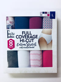 Felina Ladies' Hi-Cut Panty - Large Assorted Colors (8-pack) - ADDROS.COM