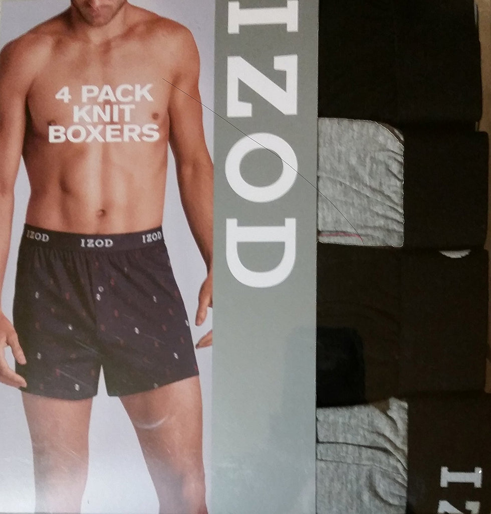 IZOD Mens Cotton Knit Boxers 4-pack (XL 40-42) - ADDROS.COM