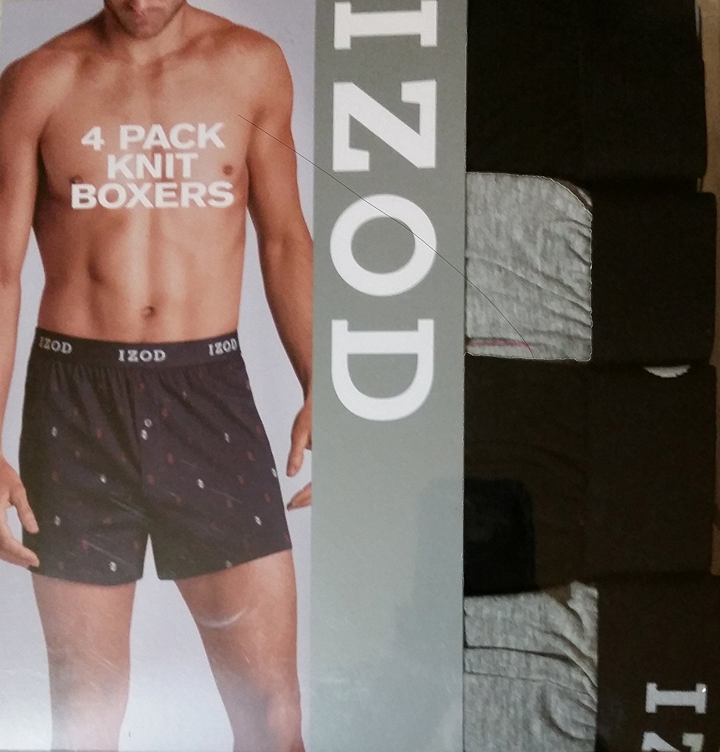 IZOD Mens Cotton Knit Boxers 4-pack (L 36-38) - ADDROS.COM