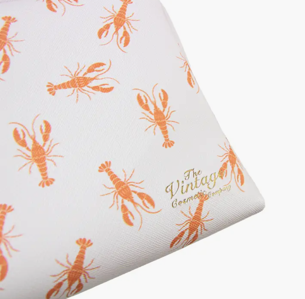The Vintage Cosmetic Company Lobster Print Make-Up Bag